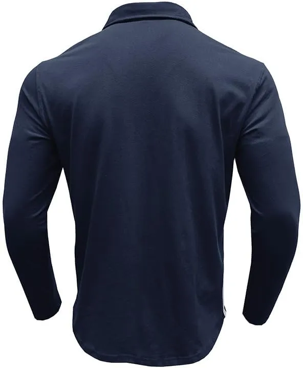 Mens Polo Shirts Long Sleeve Vintage T-Shirt with Pocket Casual Slim Fit Basic Tees Solid Button Down Undershirts