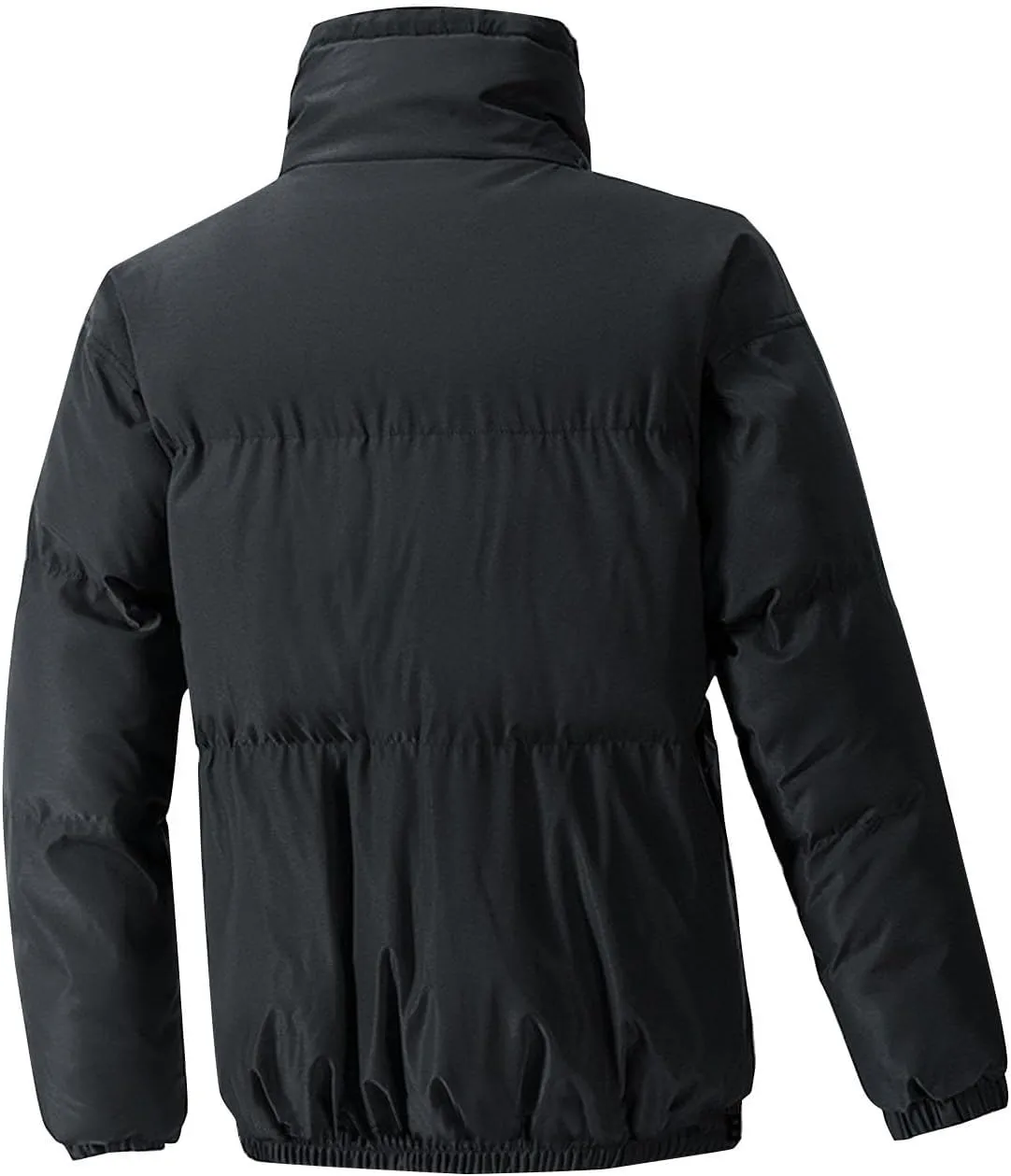 Men's Puffer Jacket Stand Collar Quilted Coat Windproof Down Jacket Zip up Insulated Jacket Warm Winter Coats