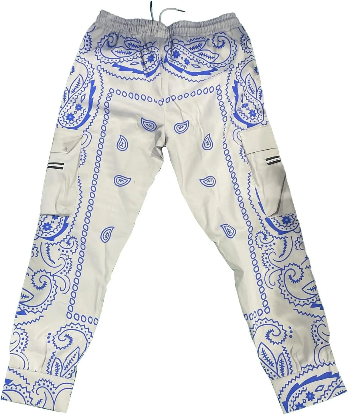Mens Punk Cargo Pants Baggy Techwear Streetwear Paisley Hip Hop Loose Harem Jogger Pants Military Tactical Track Pant