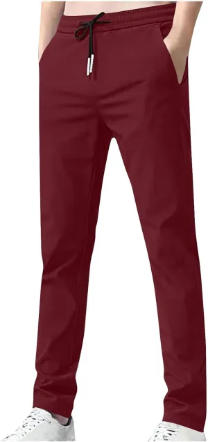 Mens Slim Fit White Jogger Pants for Sports and Casual Wear Comfortable Athletic Lounge Pants