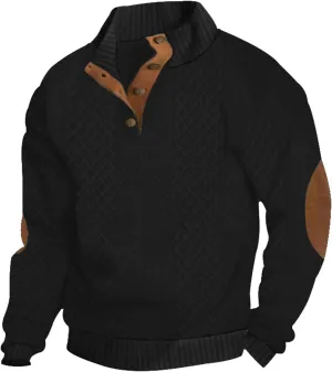 Mens Snap Button Down Sweatshirts Long Sleeve Plaid Crewneck Jackets Casual Pullover Tops Fall Winter Fashion Outfits