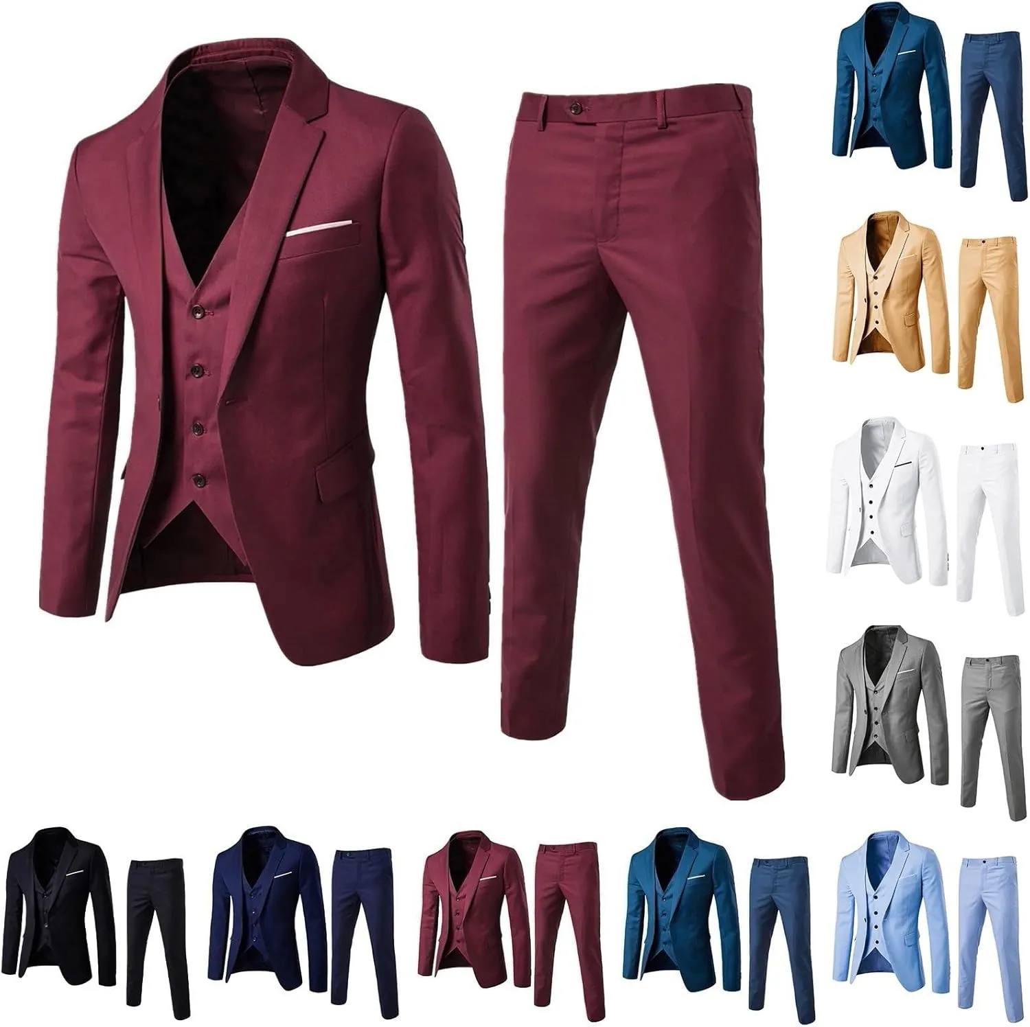 Mens Suits 2024 3 Suit Business Wedding Party Jacket Vest & Pants Men Suits Le Suit Mens Formal Le Suit Traje De