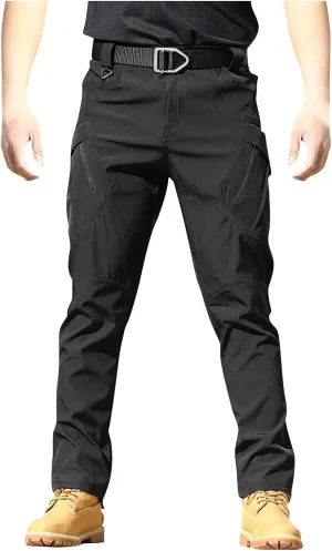 Mens Tactical Pants Waterproof Lightweight Outdoor Work Pants Casual Fishing Hiking Pants with Multi Pockets