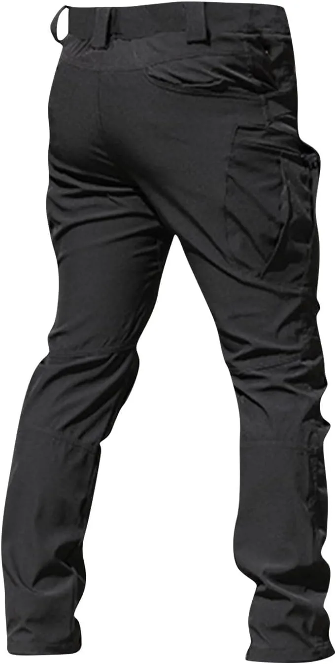 Mens Tactical Pants Waterproof Lightweight Outdoor Work Pants Casual Fishing Hiking Pants with Multi Pockets