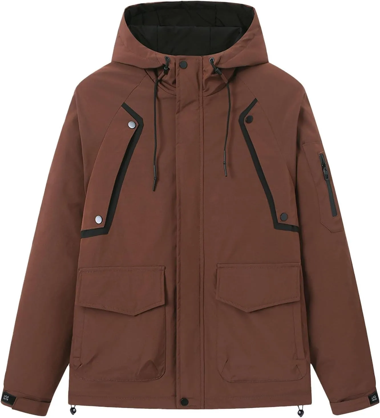 Men's Winter Jacket Thick Thermal Warm Fleece Lined Coat Hooded Trench Coats Outdoor Long Length Jackets
