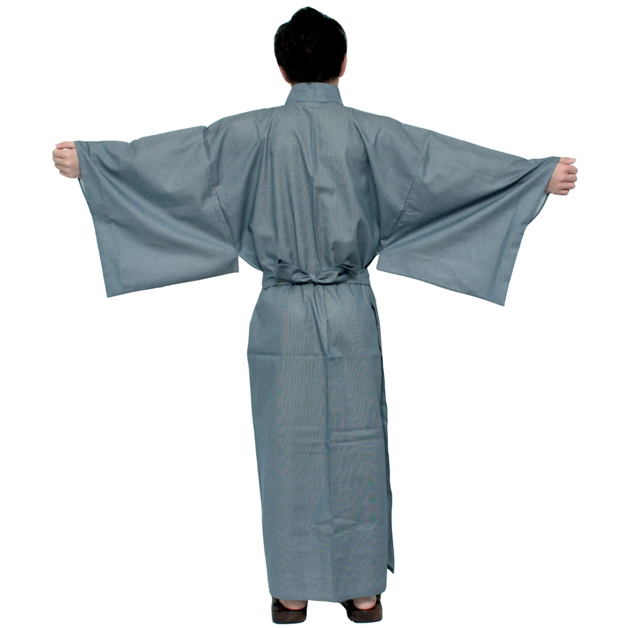 Men's Yukata Robe Japanese Summer Kimono, Sleep weaer  - Stripe Navy