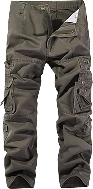 Mens Zip Off Pants Cotton Straight Leg Pants Cargo Hiking Pants Trail Field Pants Lightweight Athletic Fit Pants