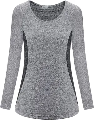 MISS FORTUNE Active Wear Yoga Top Cool Dry Workout Shirt Exercise Clothes