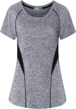 MISS FORTUNE Womens Active Wear Exercise Top Yoga Shirt Workout Clothes