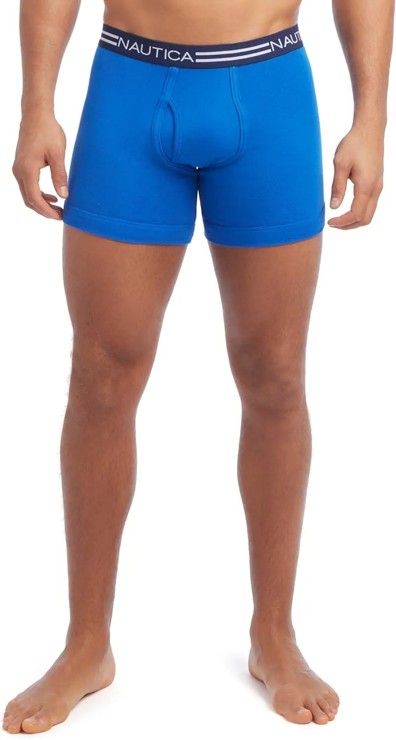 Nautica Men's Classic Cotton Boxer Brief Multi Pack