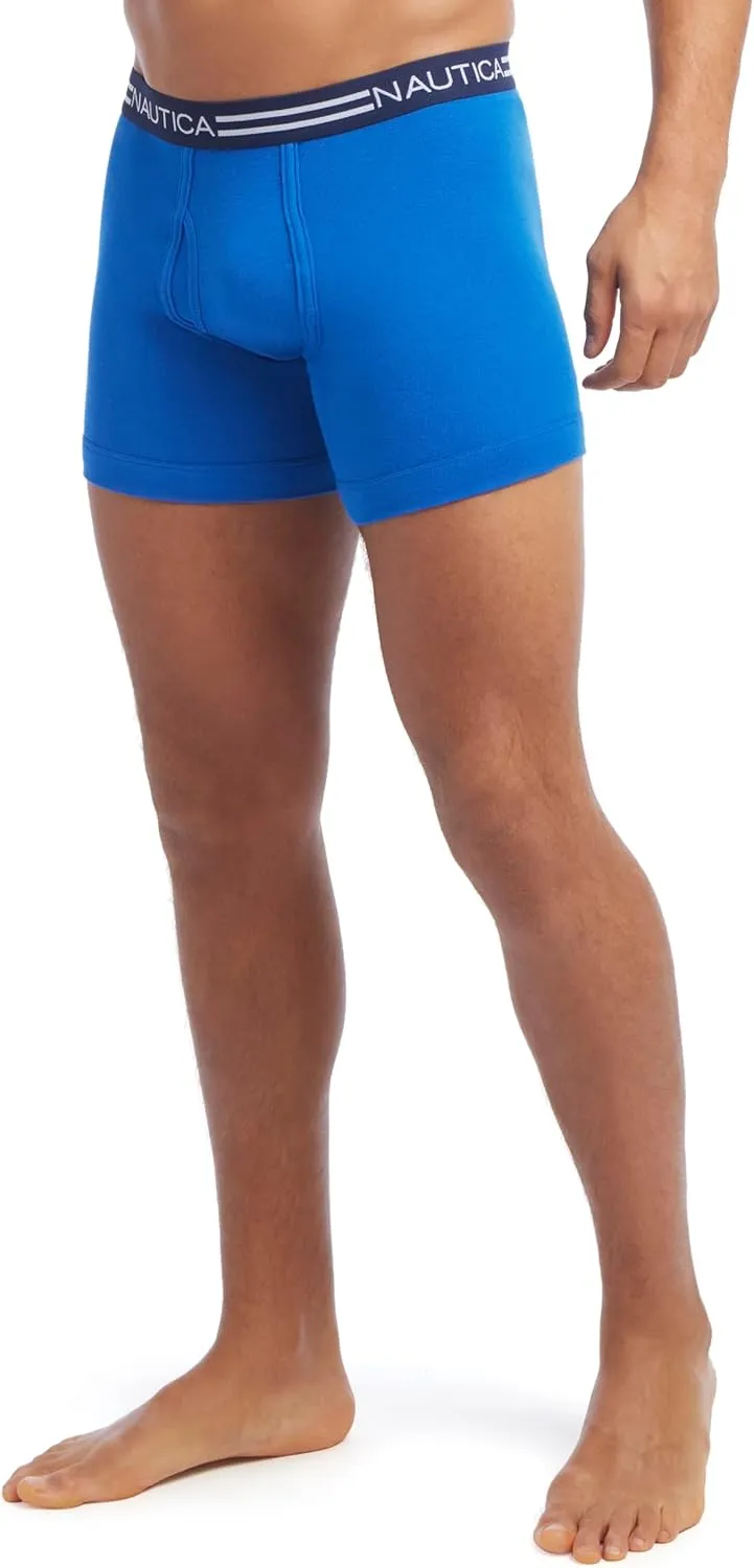Nautica Men's Classic Cotton Boxer Brief Multi Pack