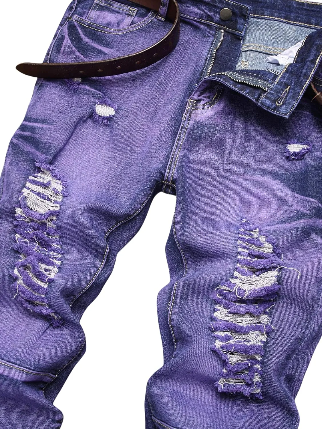 NOVOCCT Men??s Skinny Stretch Jeans, Slim Fit Distressed Ripped Pants Fashion Skinny Jeans for Men
