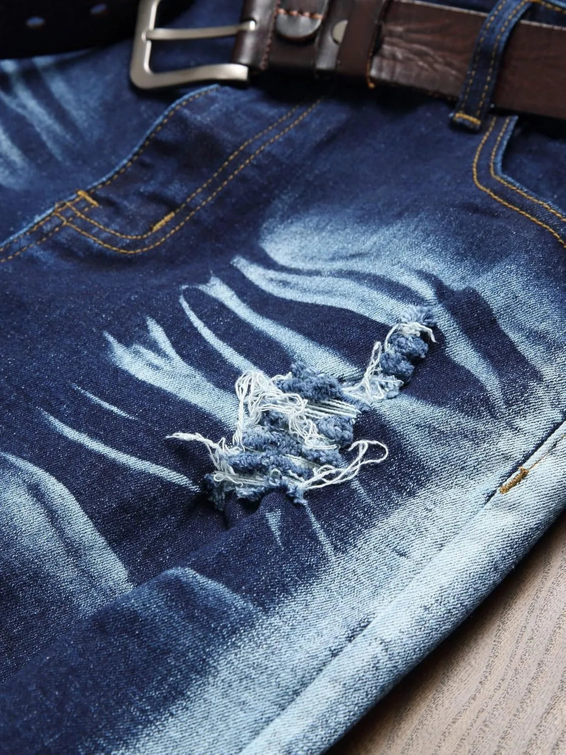 NOVOCCT Men??s Skinny Stretch Jeans, Slim Fit Distressed Ripped Pants Fashion Skinny Jeans for Men