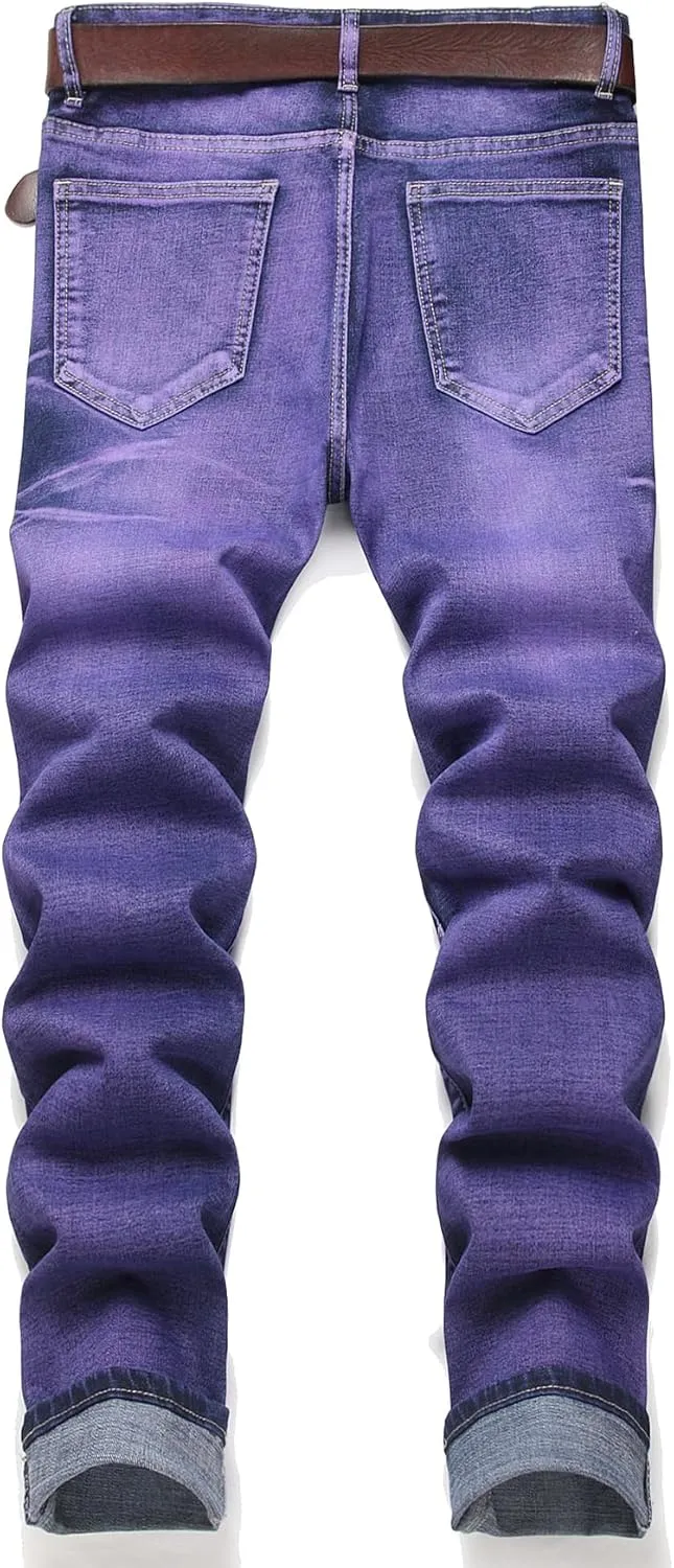 NOVOCCT Men??s Skinny Stretch Jeans, Slim Fit Distressed Ripped Pants Fashion Skinny Jeans for Men