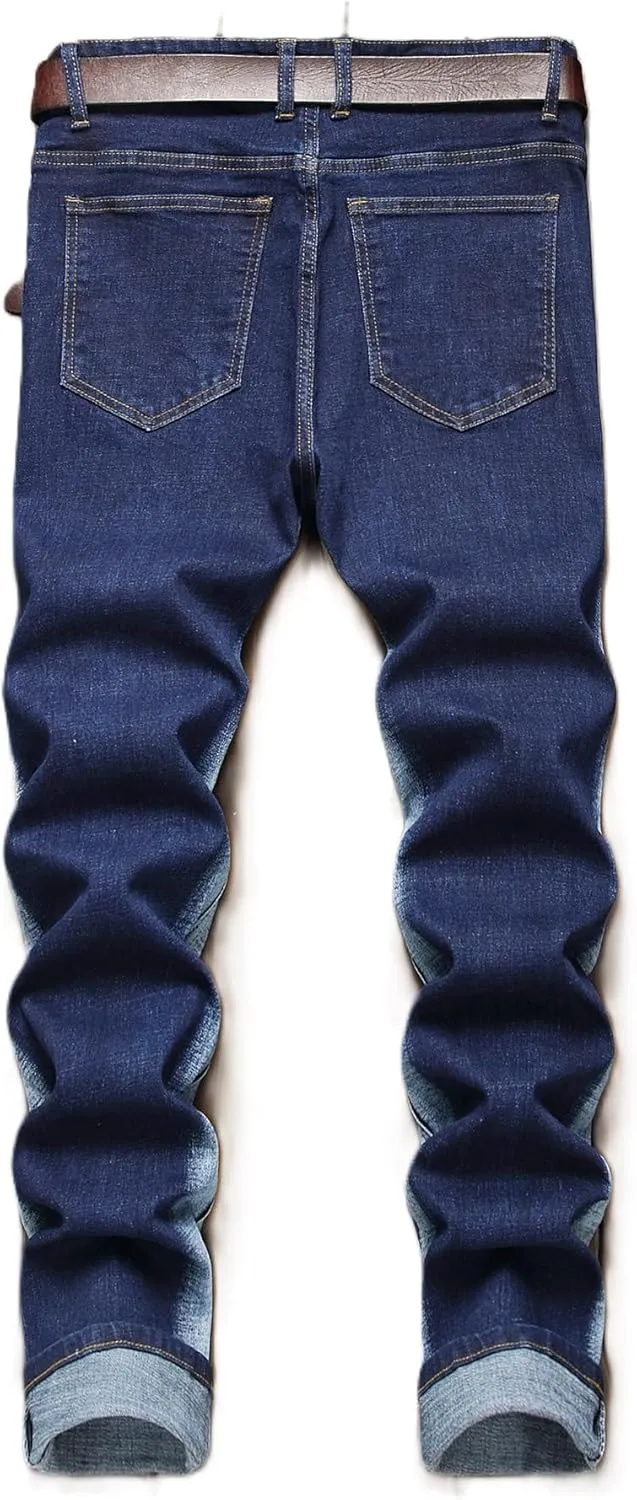NOVOCCT Men??s Skinny Stretch Jeans, Slim Fit Distressed Ripped Pants Fashion Skinny Jeans for Men