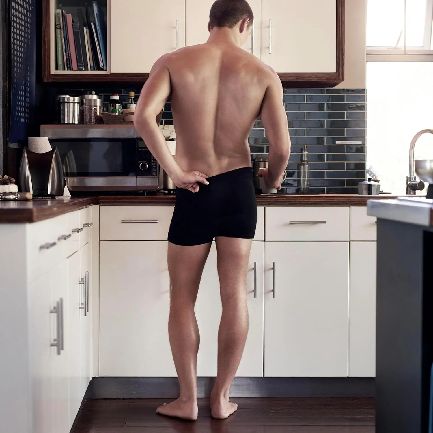 Organic Cotton Mens Boxer Briefs Anti-Chafing Moisture-Wicking Cooling Underwear for Sports & Daily Wear