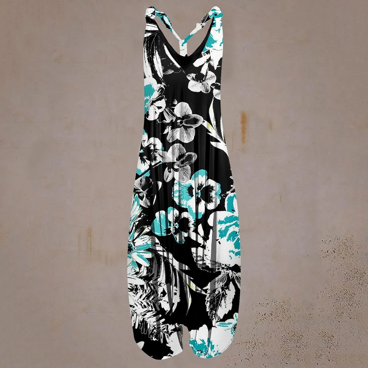 Plus Size Overalls for Women Casual Summer Baggy Pants Loose Fit Jumpsuit Boho Printed Women Jumpsuits