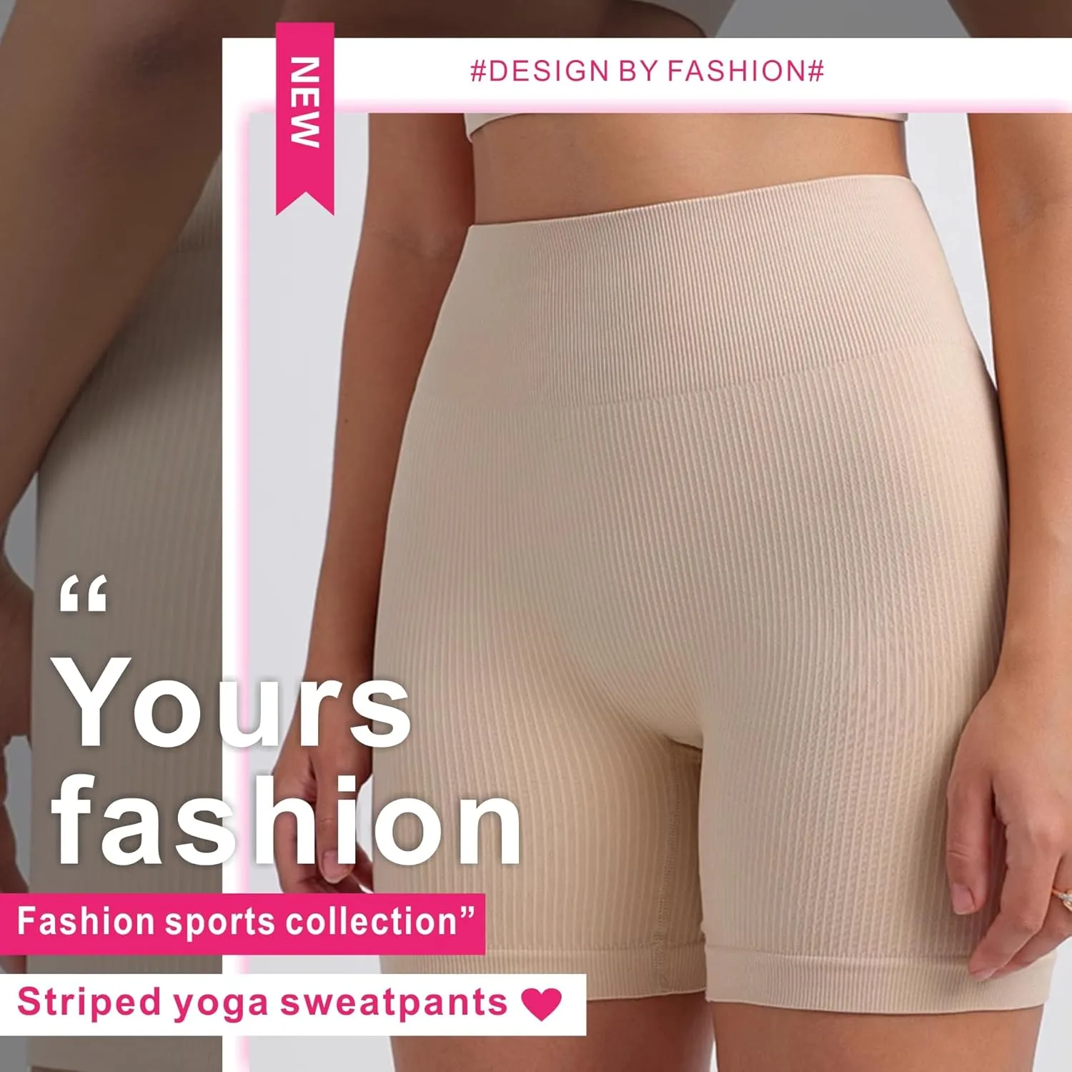 PQ Women's Yoga Shorts Ribbed Seamless Workout High Waist Athletic Leggings Suitable for Yoga Fitness, Everyday wear