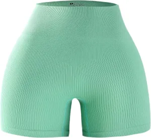 PQ Women's Yoga Shorts Ribbed Seamless Workout High Waist Athletic Leggings Suitable for Yoga Fitness, Everyday wear