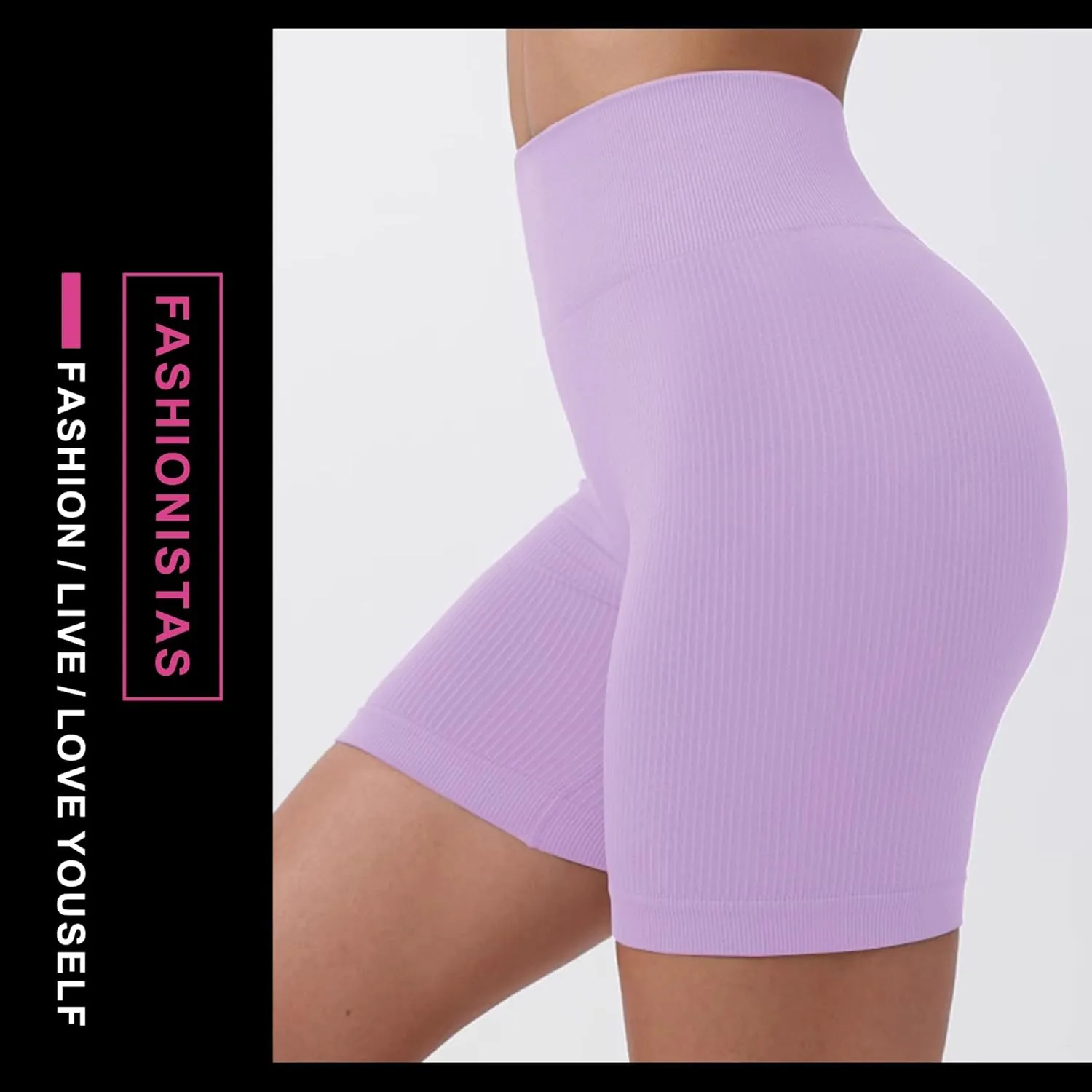PQ Women's Yoga Shorts Ribbed Seamless Workout High Waist Athletic Leggings Suitable for Yoga Fitness, Everyday wear