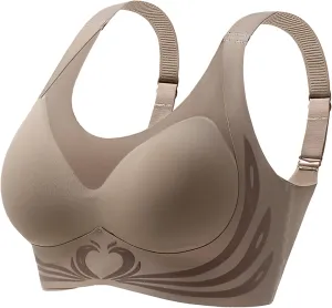 Queenvie Push Up Bra, Powerful Push Up Seamless Bras Full Coverage Lifting Bras Anti-Sagging Gather Comfortable Bra