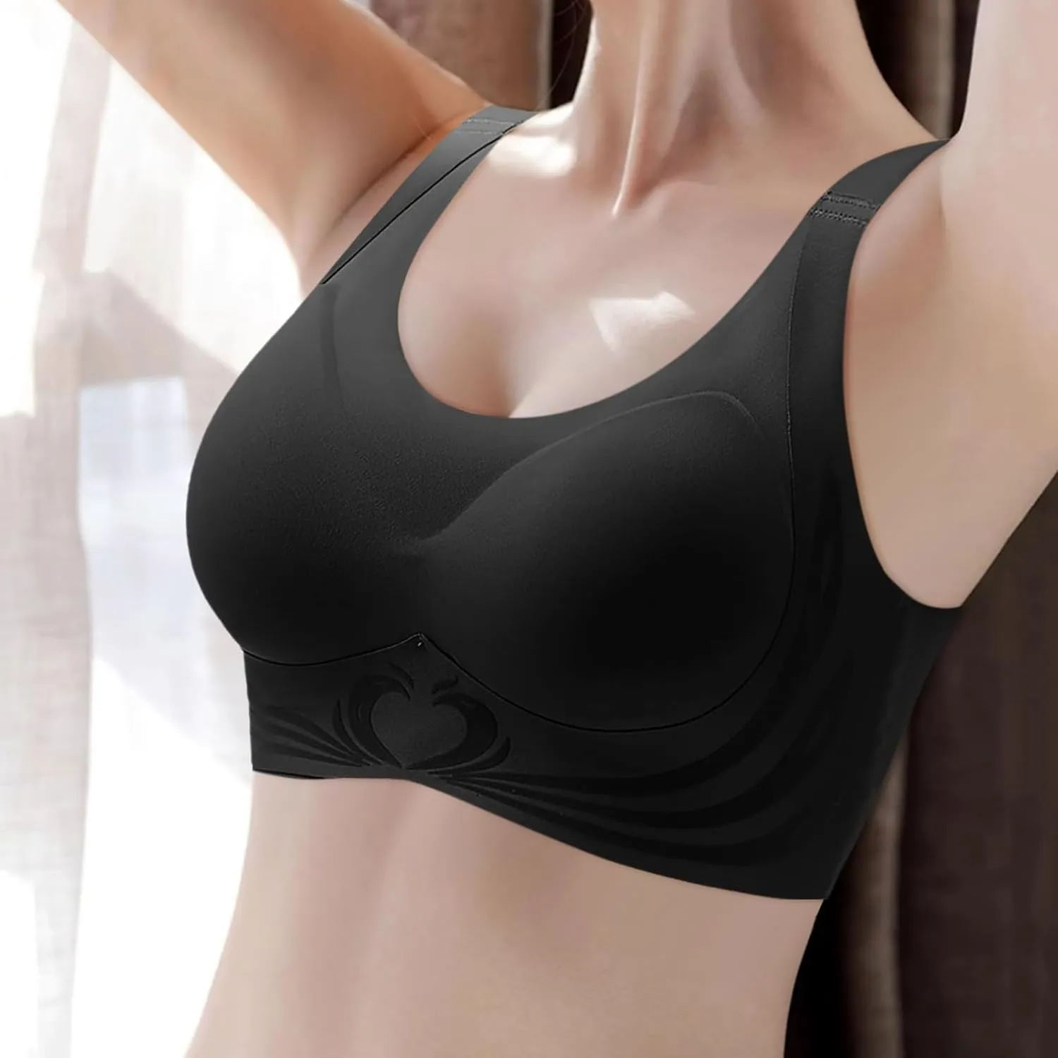 Queenvie Push Up Bra,Lush Fitting Powerful Push Up Seamless Bras Full Coverage Anti-Sagging Gather Comfortable Bralettes