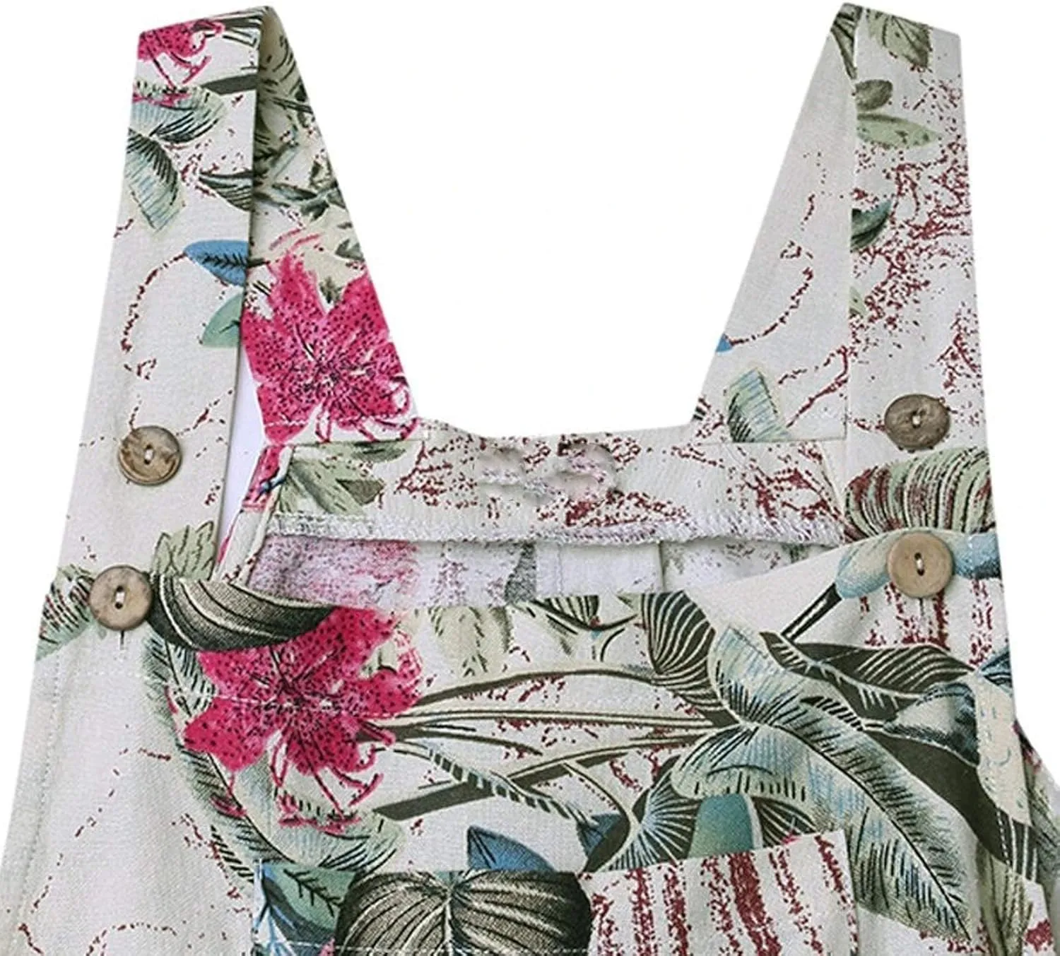 Rompers for Women 2025 Summer Floral Print Boho Overalls Loose fit Wide Leg Long Jumpsuits with Pockets