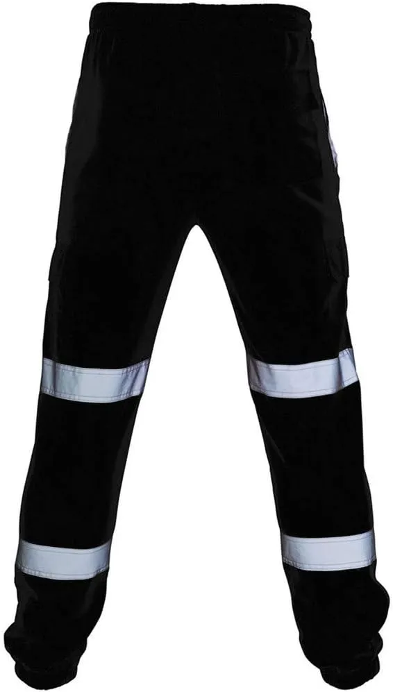 Safety Pants for Men Reflective with Pockets Fall Construction Pants Jogging Outdoor Hi Vis Pants Hiking Work Pants