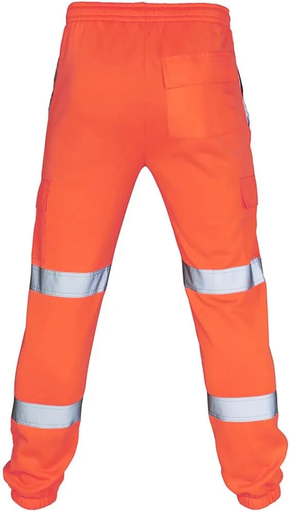 Safety Pants for Men Reflective with Pockets Fall Construction Pants Jogging Outdoor Hi Vis Pants Hiking Work Pants