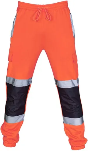 Safety Pants for Men Reflective with Pockets Fall Construction Pants Jogging Outdoor Hi Vis Pants Hiking Work Pants