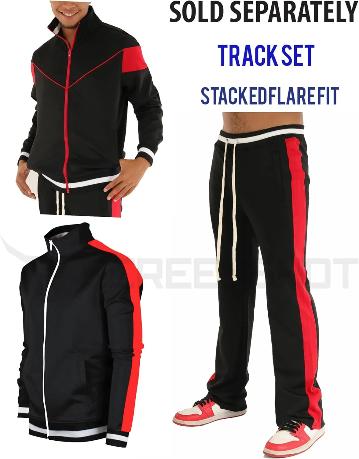 SCREENSHOT Track Pants 3202 Mens Streetwear Premium Stacked Flare Fit Urban Track Pants Workout Athletic Bottoms