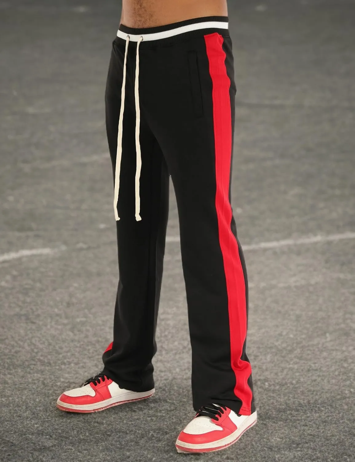 SCREENSHOT Track Pants 3202 Mens Streetwear Premium Stacked Flare Fit Urban Track Pants Workout Athletic Bottoms