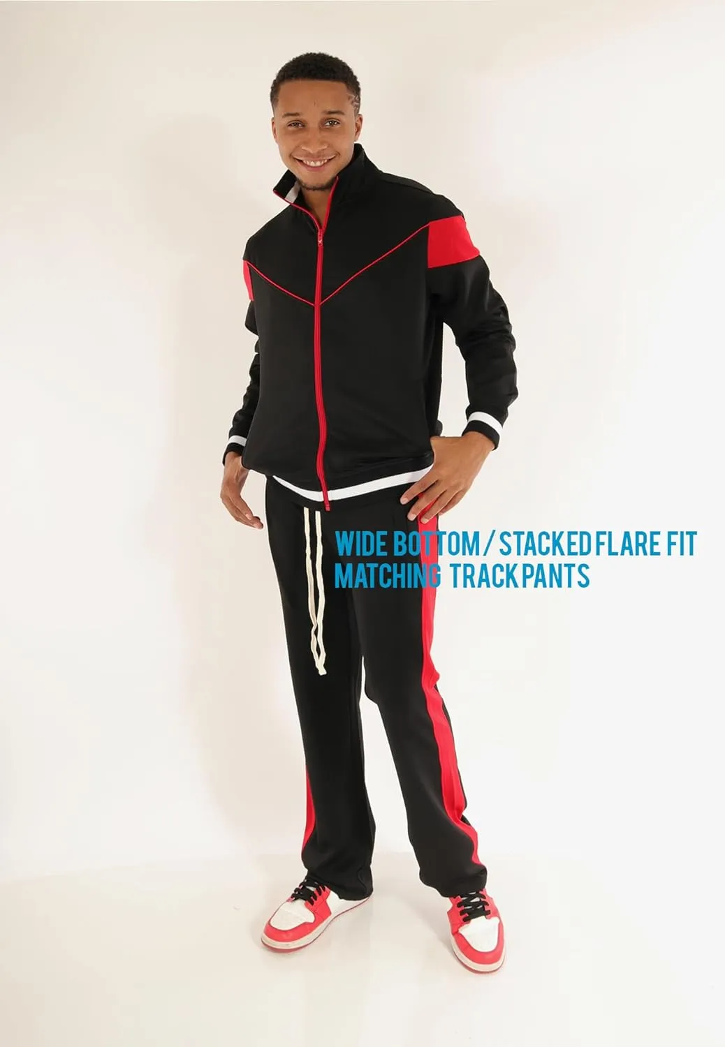 SCREENSHOT Track Pants 3202 Mens Streetwear Premium Stacked Flare Fit Urban Track Pants Workout Athletic Bottoms