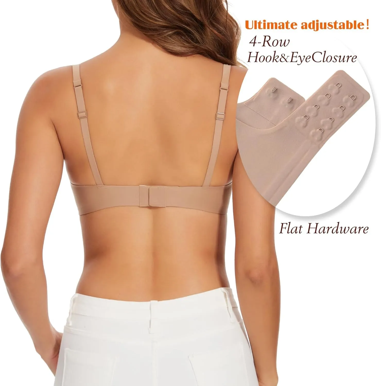 Seamless Bralette for Women Comfort No Show Square Neck Stretch Wireless Bra with Removeable Padding