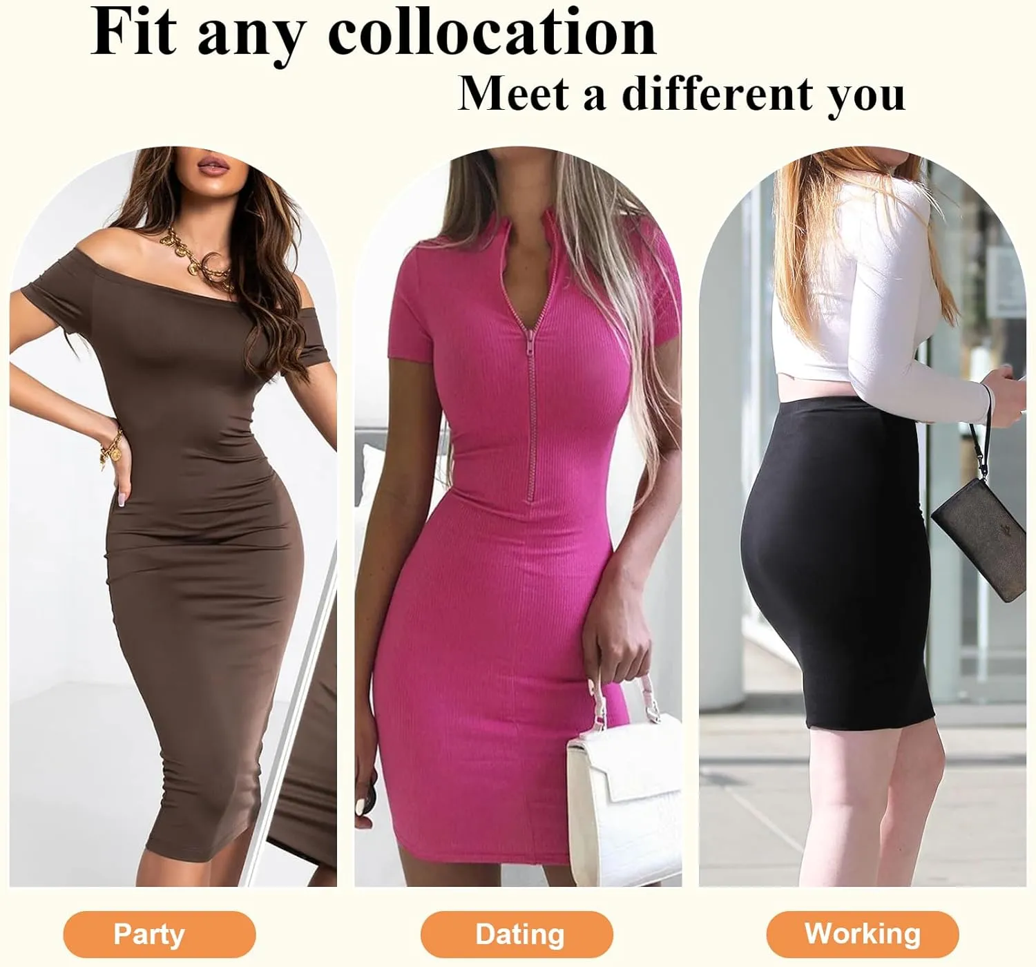 Seamless Shapewear Half Slip for Women Under Dress Tummy Control Slip Skirt Body Shaper Shapewear Dress