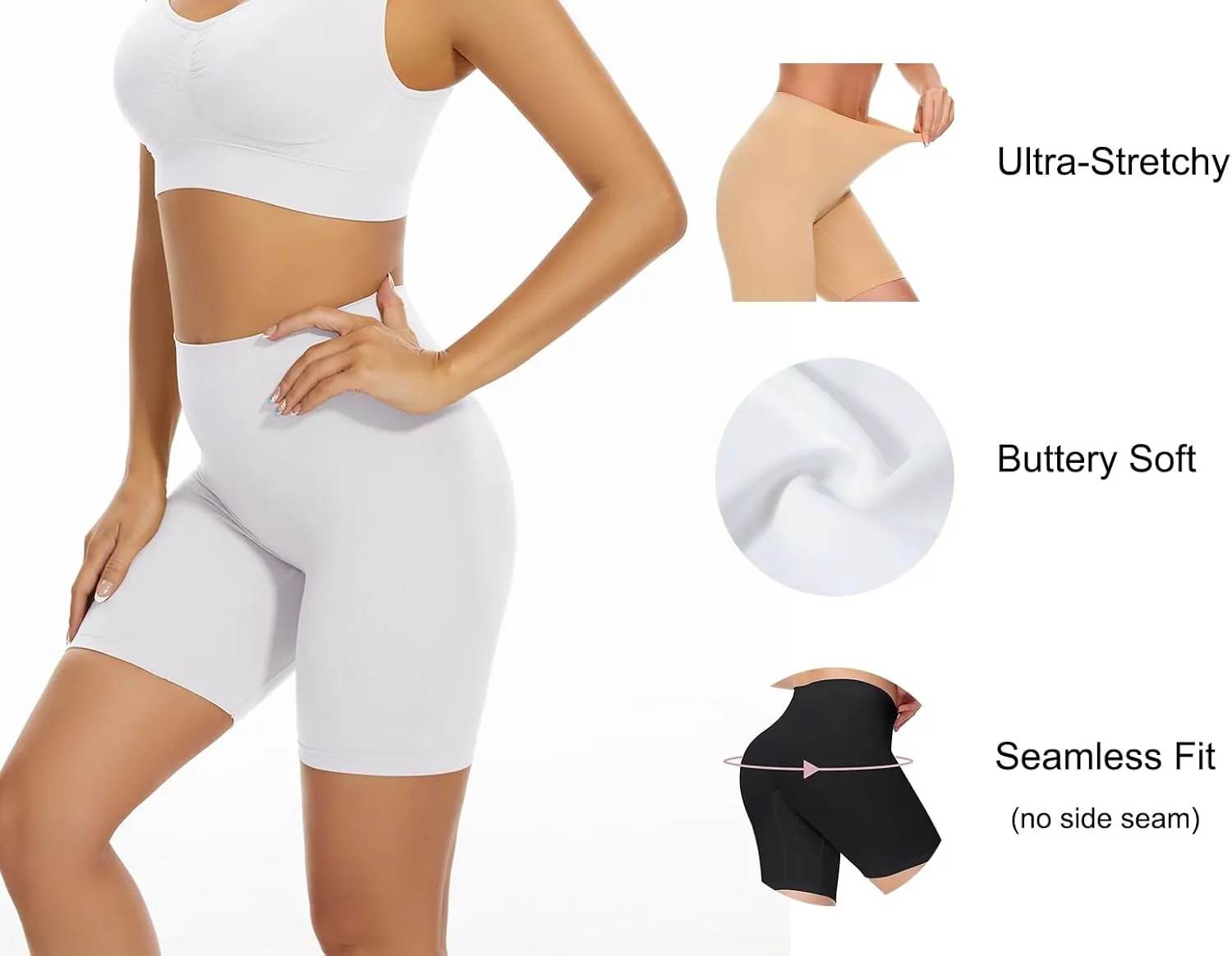 Seamless Slip Shorts Women's Smooth Slip Panties for Under Dresses Shapewear Shorts