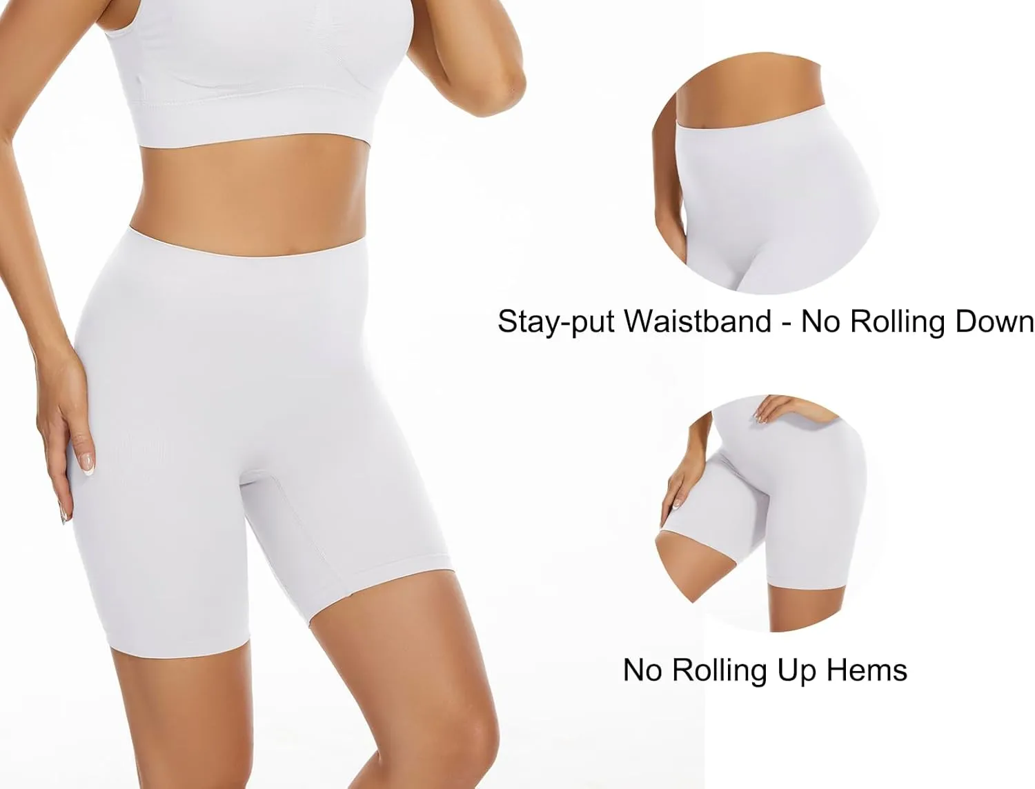 Seamless Slip Shorts Women's Smooth Slip Panties for Under Dresses Shapewear Shorts