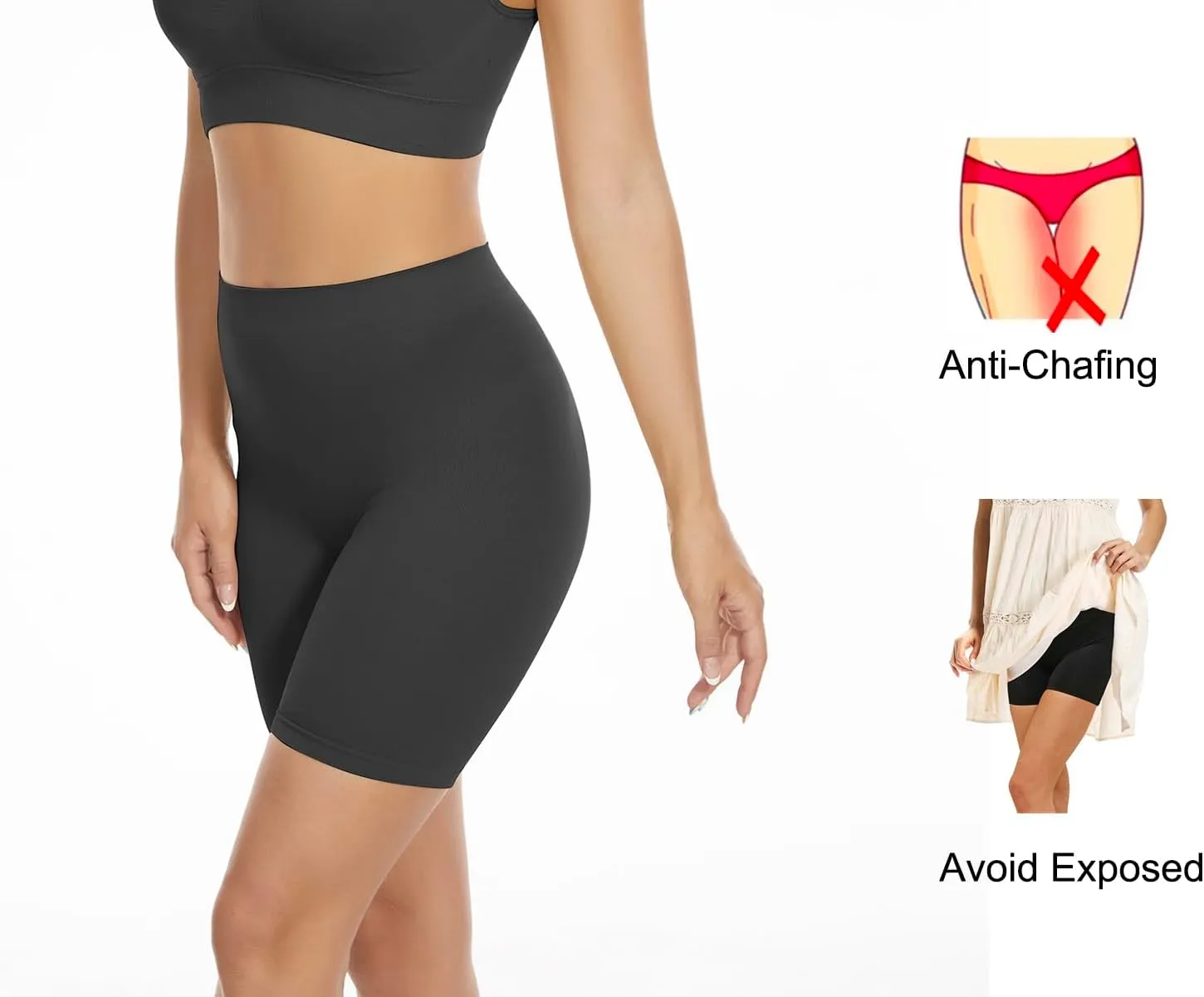Seamless Slip Shorts Women's Smooth Slip Panties for Under Dresses Shapewear Shorts