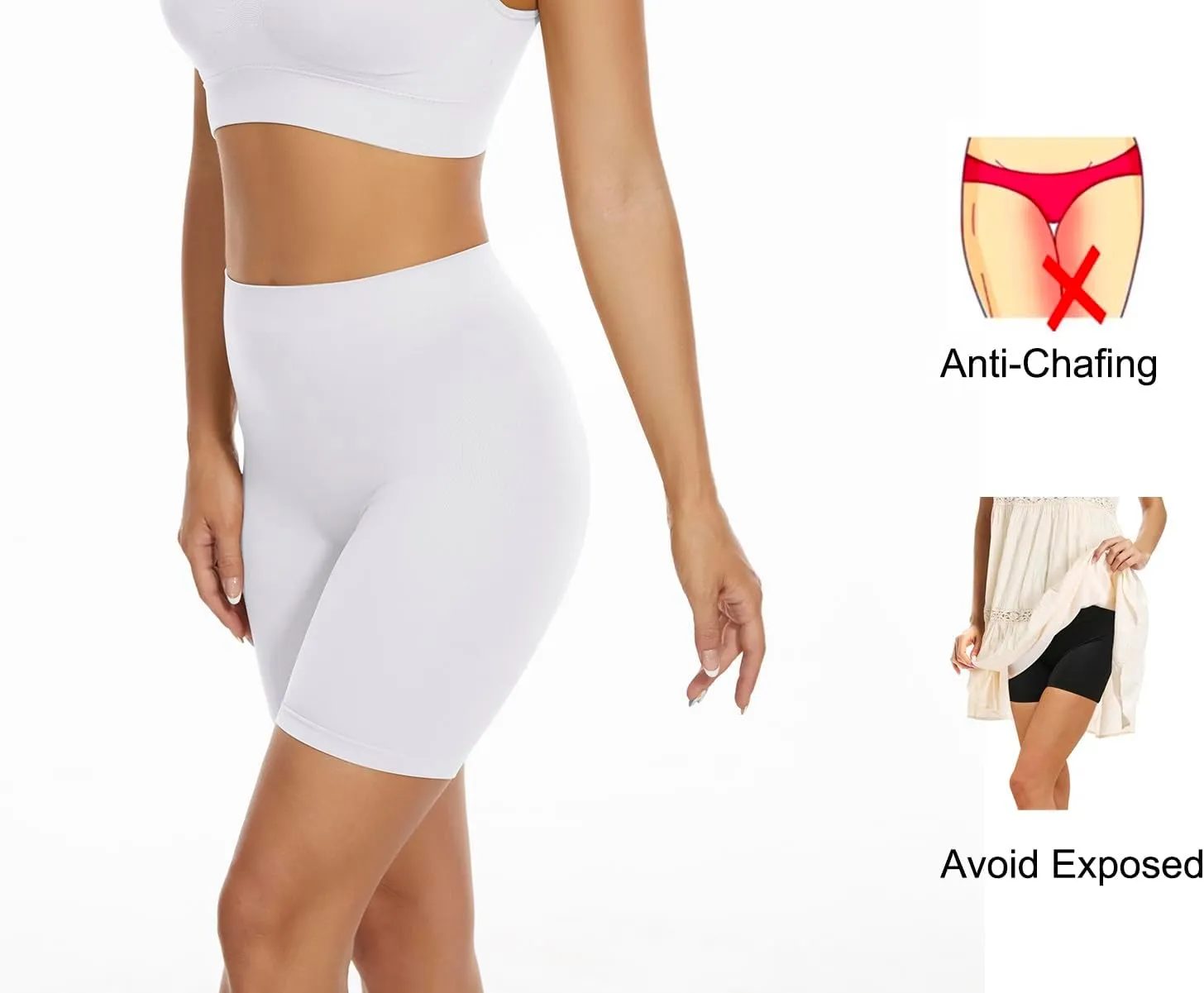 Seamless Slip Shorts Women's Smooth Slip Panties for Under Dresses Shapewear Shorts