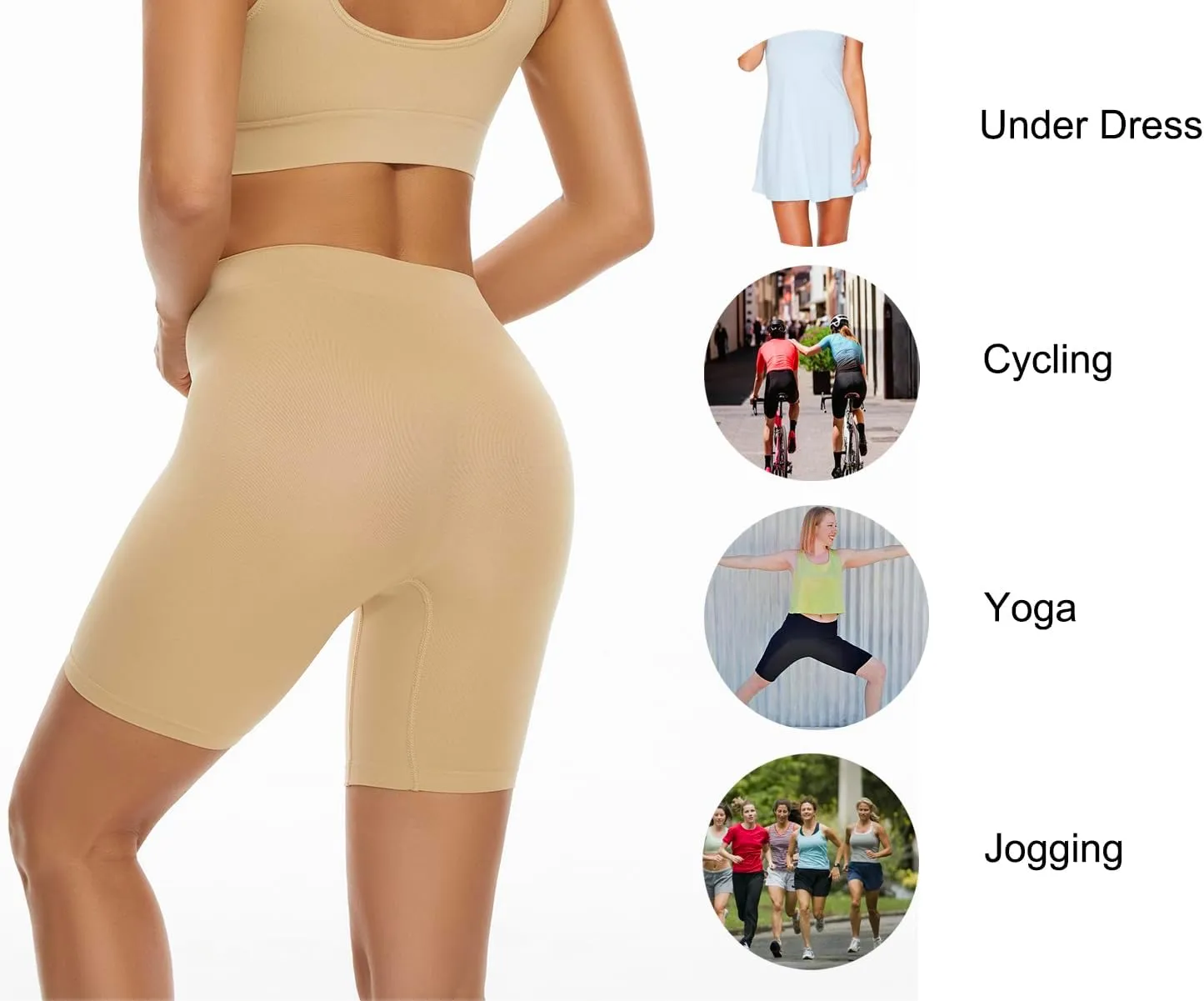 Seamless Slip Shorts Women's Smooth Slip Panties for Under Dresses Shapewear Shorts