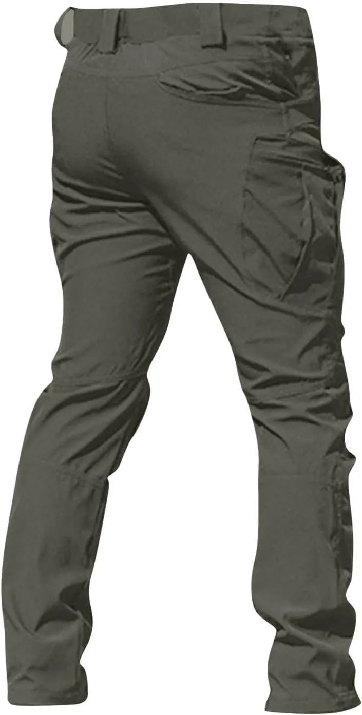 SGASY Mens Cargo Pants Water Resistant Relaxed Fit Hiking Work Pants Multi Pockets Ripstop Flex Baggy Camo Tactical Pants