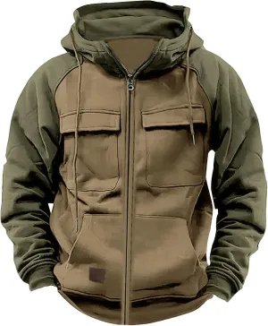 SHAOBGE Tactical Hoodies for Men 2024 Quater-Zip Pullover Vintage Sweatshirt Casual Long Sleeve Cargo Hoodies with Pocket