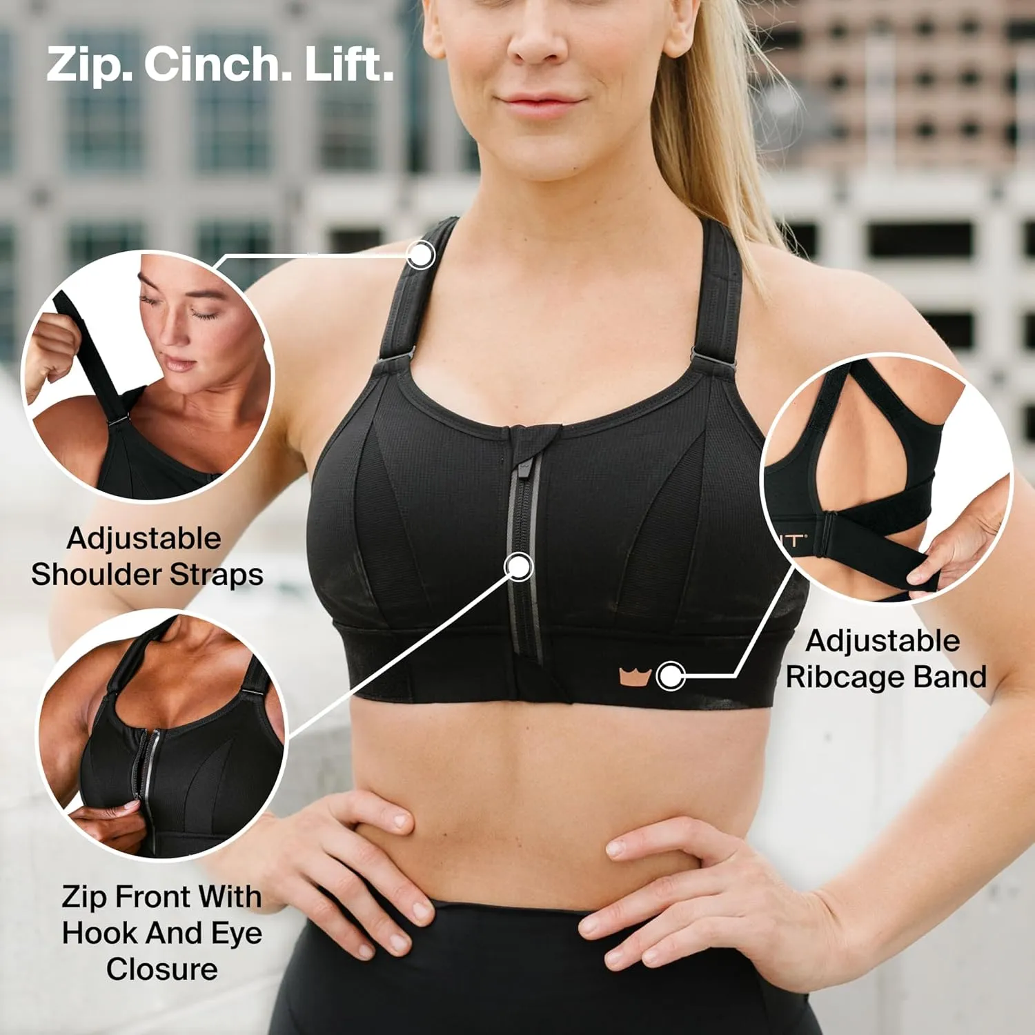SHEFIT Ultimate Sports Bra for Women, High Impact Sports Bra