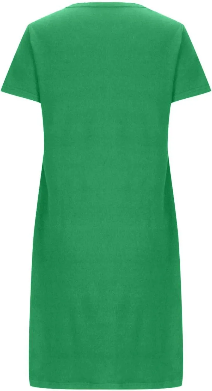 Short Sleeve Nightgowns for Women 2024 Cute Lightweight Sleepwear Soft Nightshirt Womens Loungewear Comfy Sleepshirts