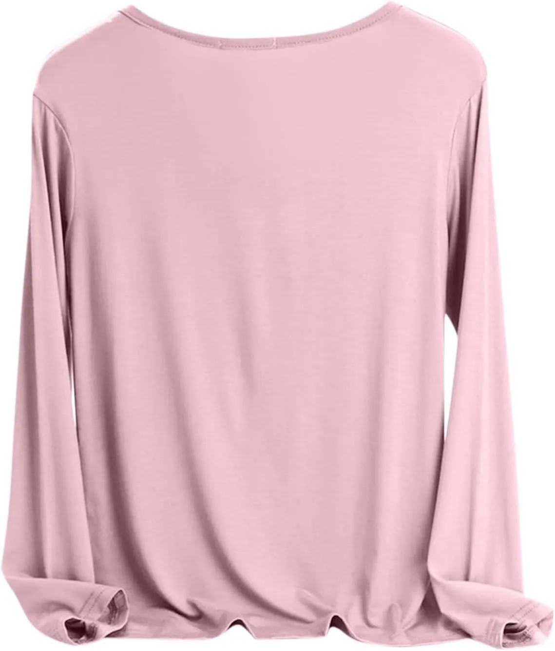 Sleep Shirts for Women Modal V Neck Solid Color Lounge Pajamas Top Soft Ladies Long Sleeve Pajama Shirt