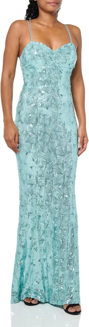 Speechless Women's Sleeveless Maxi Sequined Party Slip Dress