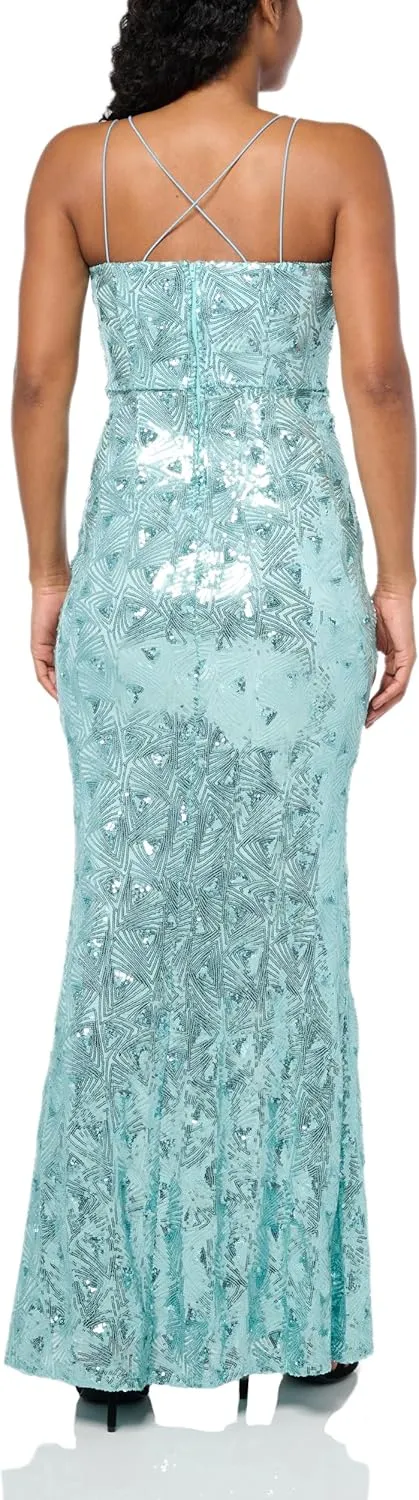 Speechless Women's Sleeveless Maxi Sequined Party Slip Dress