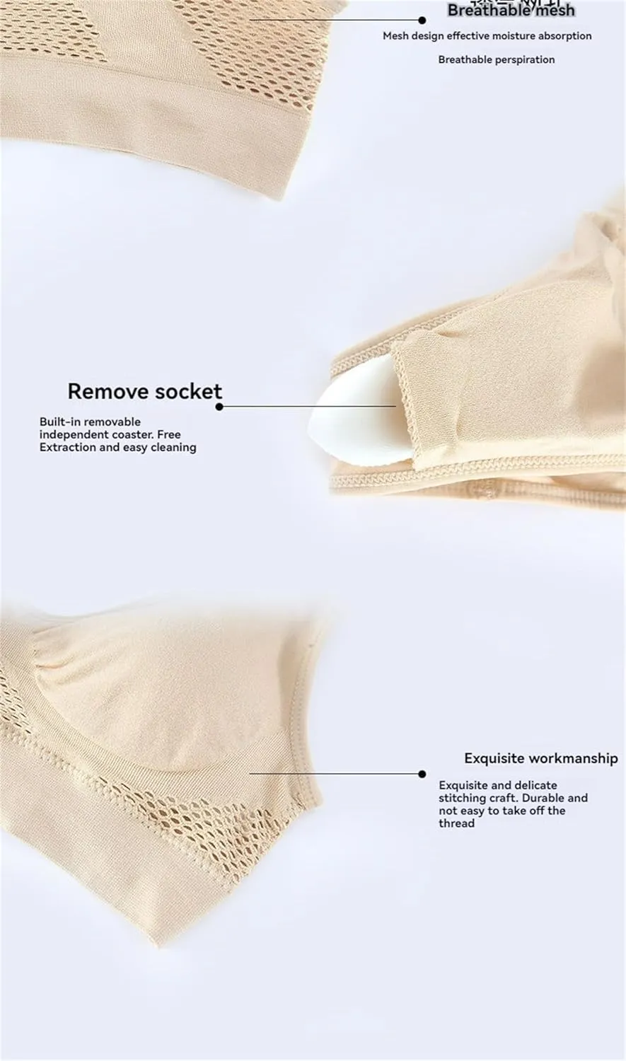 Sports Bras for Women Breathable Anti-Sagging Breasts Bra Summer Ultra-Thin Comfort Cool Liftup Air Underwear Bralette