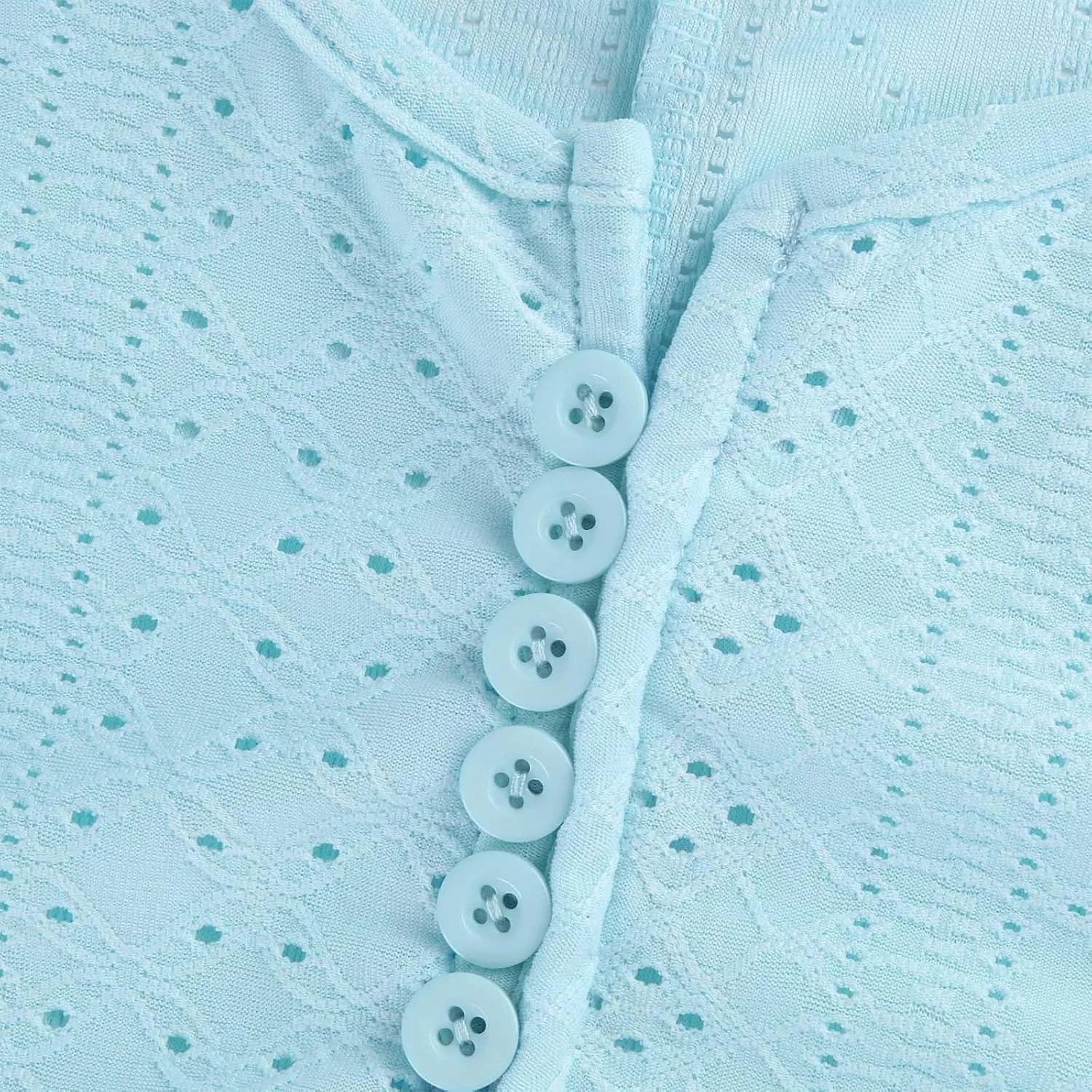 Summer Eyelet Dress for Women V Neck Short Sleeve Maxi Tshirt Dresses Casual Tie Open Front Long Graduation Dress