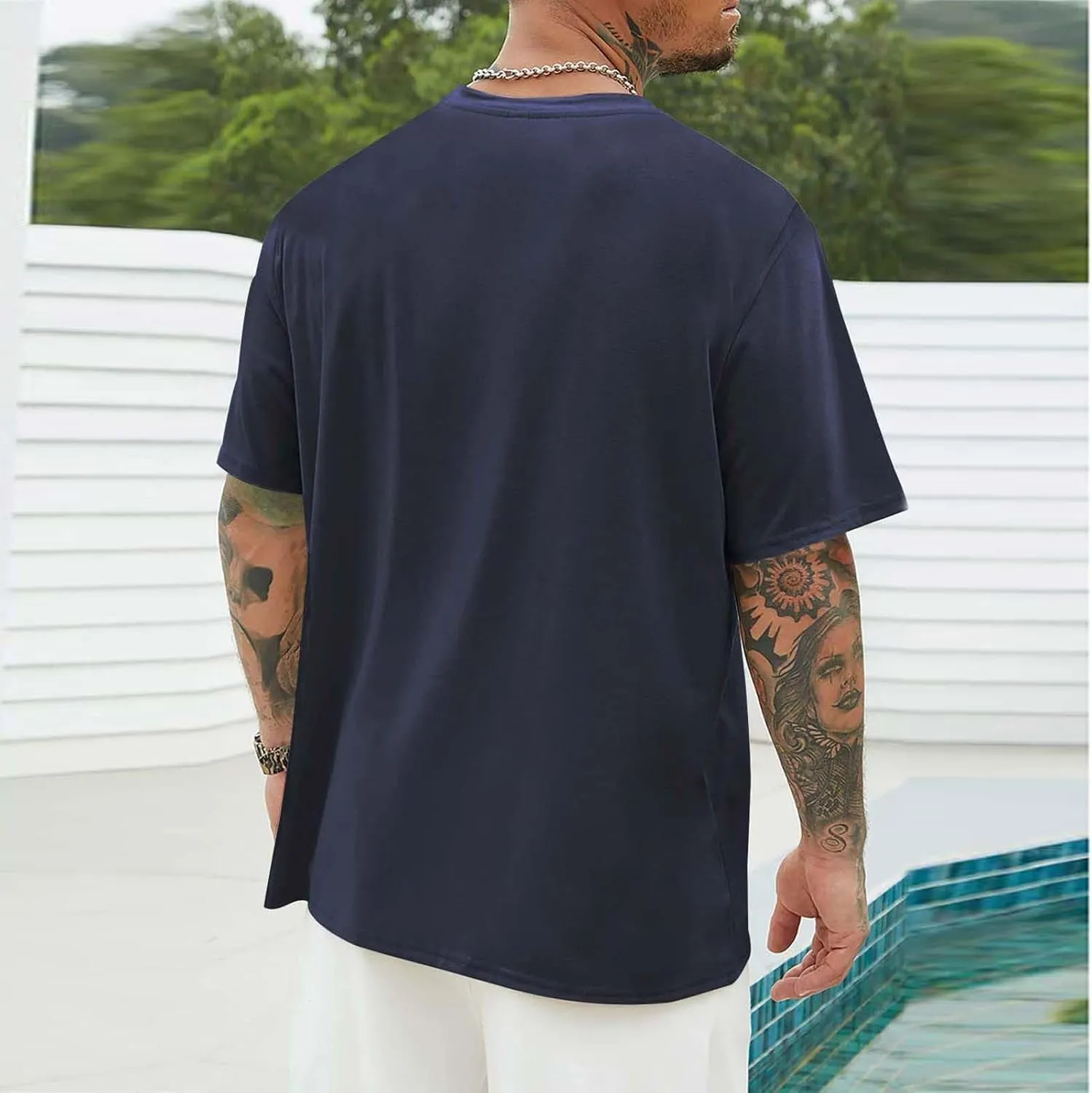 Summer Short Sleeve T Shirts for Men 2025 Business Casual Tops Fashion Vacation Clothes Graphic Tees